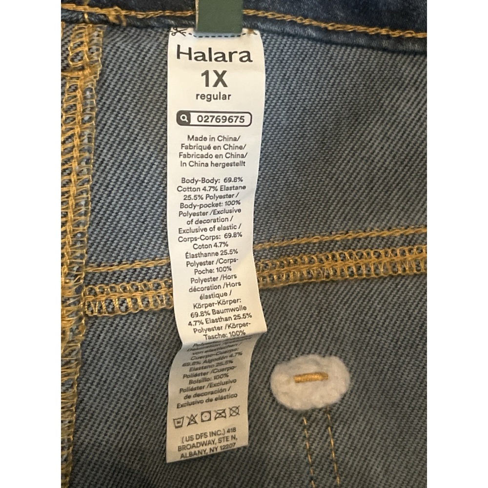Halara Flex Wide Leg Jeans 1X Pull On Stretch Denim High Rise - Picture 5 of 6